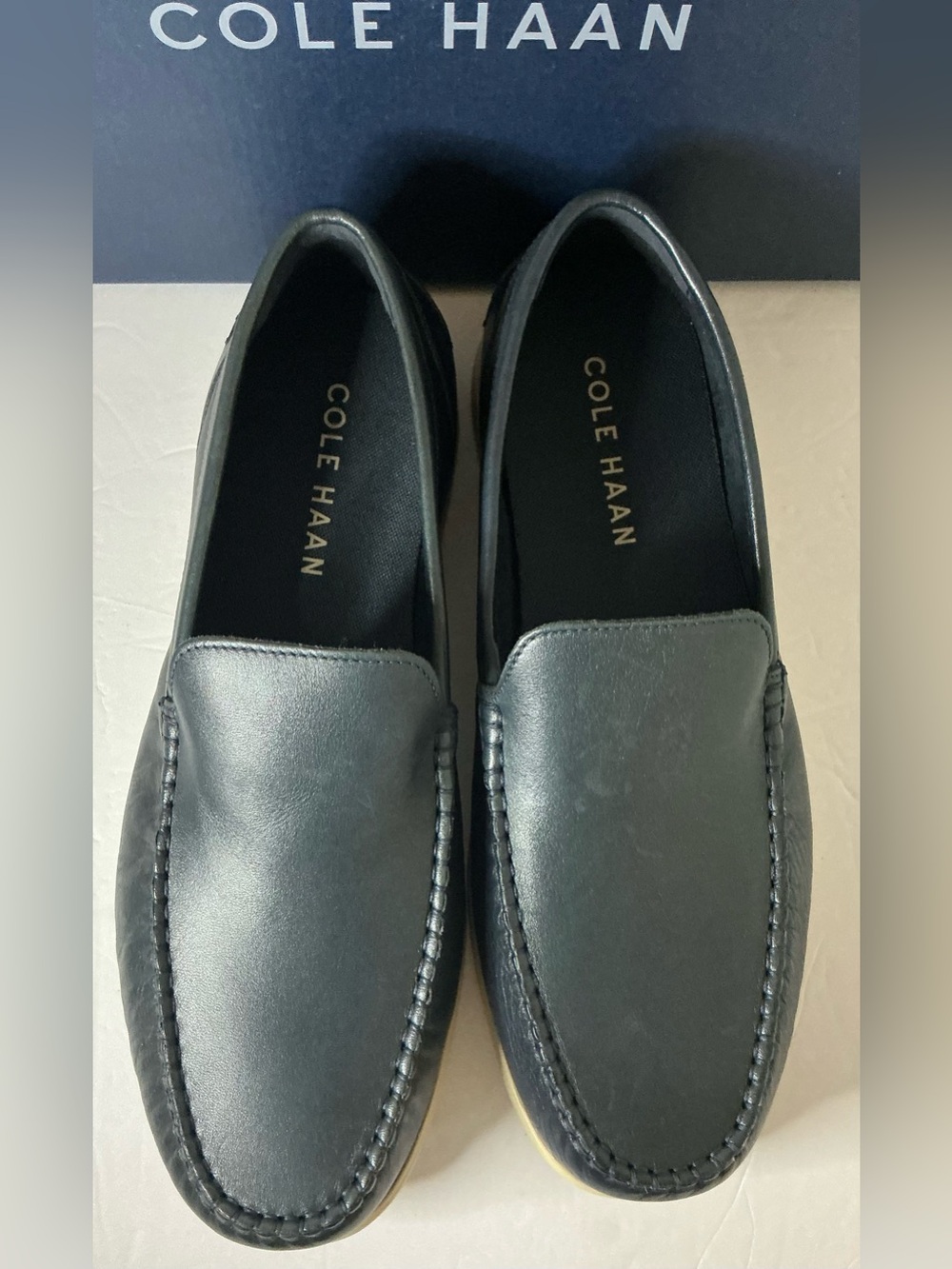 Cole Haan Harwich Venetian Leather Loafers Navy Blue Men’s 8.5M